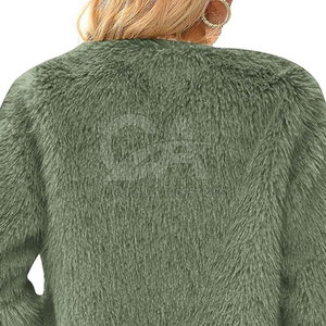 OEM ODM Short Fur <b>Coat</b> Factory Price Winter Warm Short <b>Coat</b> Custom Logo Women Cropped Faux Fur Jacket - Product Image 4