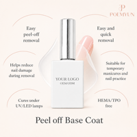 Base Coat Professionnel Peel-Off Facilement Retractable pour Vernis Gel UV LED – Idéal pour Manucure DIY à Domicile et Nail Art en Salon