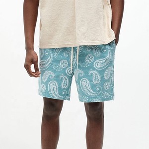 Wholesale Summer <b>Men's</b> 100% Cotton Printed Shorts Custom Beach Shorts Sublimated High Waisted Soft Comfortable <b>Stretchy</b> Shorts - Product Image 2