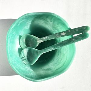 ชุดเซิฟเวอร์สลัดแบบใช้แล้วทิ้งมีด้ามจับช้อนและส้อมทำจากเรซินทั้งหมดเป็นเหล็กสำหรับใช้ในห้องครัวและโรงแรม - Product Image 2