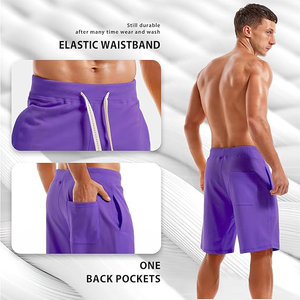 fleece <b>shorts</b> <b>men</b> cotton soft fabric elastic waist casual gym <b>lounge</b> summer comfort apparel - Product Image 5