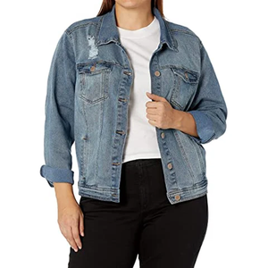 Venta al por mayor fabricante de ropa chaquetas de mezclilla personalizadas Unisex básico Color sólido Patchwork mujeres elegante nuevo diseño - Product Image 4