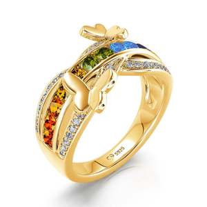 Jeulia Hello Beauty Butterfly <b>Cross</b> Sterling <b>Silver</b> Fashion <b>Ring</b> - Product Image 2
