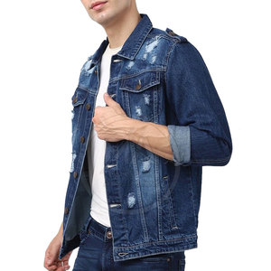 Col rabattu hommes veste en jean grande taille veste en jean utilisation extérieure respirant hommes veste en jean - Product Image 1