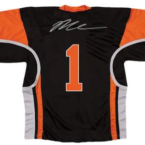 <b>Men</b> Black <b>Orange</b> Hockey Jersey Short Sleeve Loose Fit Breathable Polyester Training Top Casual Sportswear Unisex Athletic Wear - Product Image 4