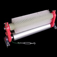 Brosse à rouleaux en nylon résistante à l'usure de forme allongée pour convoyeur à bande minier industriel, balayeuse rotative sans moteur, en acier