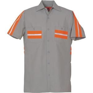 Chemises cargo 100% polyester avec impression personnalisée brodée chemises boutonnées de travail pour hommes - Product Image 3