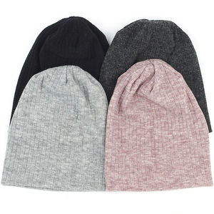Two Ton Color Women Plain Cotton Ribbed <b>Beanies</b> <b>Hat</b> Autumn Winter Warmer Knitted <b>Hats</b> <b>Ladies</b> Stretch Striped Baggy <b>Hats</b> Jacquard - Product Image 2