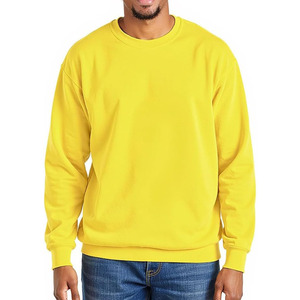 Sudadera Informal Holgada de Manga Larga con Hombros Caídos y Cuello Alto Simulado, 100% Algodón Teñido Liso para Invierno - Product Image 1