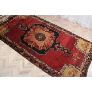 Rug, 5.6x10.7 ft Turkish Rug, <b>Red</b> Camouflage Rug <b>Wool</b> - Product Image 3