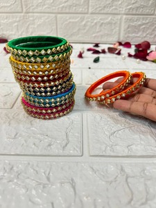 Kundan กำไลไหมสำหรับงานแต่งงานอินเดียตรุษจีนของขวัญที่สมบูรณ์แบบสำหรับหลังโรงเรียนแม่วันฮาโลวีน - Product Image 5