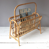 Toptan doğal rattan gazete ve dergi rafı Vintage stil ev ve ofis dekorasyonu için Vietnam