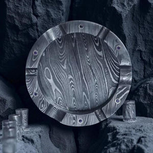 Cenicero de Acero de Damasco de Alta Calidad, Cenicero de Diseño Hecho a Mano, Accesorio de Metal Duradero para Fumar, para Oficina, Hogar y Salón - Product Image 4