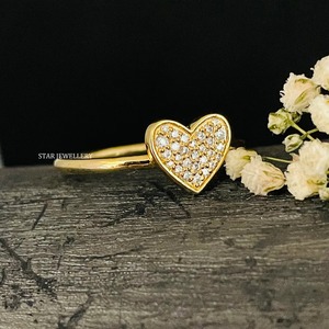 แหวนเพชรธรรมชาติรูปหัวใจแบบมินิมอล STAR JEWELRY STR 374 สำหรับผู้หญิง ทองคำแท้ 14K น้ำหนัก 0.14 กะรัต - Product Image 2