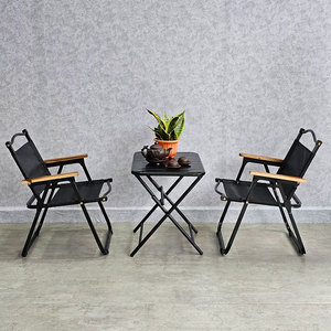 Polyester <b>Foldable</b> Minimalist Lemon Tea <b>Table</b> & 2 <b>Chairs</b> Set-CBCF294 - Product Image 4