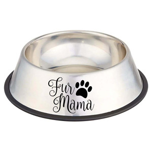 Cuencos de comida antideslizantes de acero inoxidable para perros, tazón alimentador de mascotas de tamaño mediano con logotipo - Product Image 1