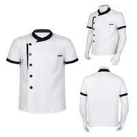 Veste uniforme homme/femme sur mesure, manches courtes, pour chefs de restaurant et bar