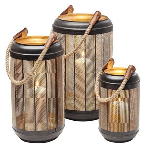 Lot de 3 bougeoirs votifs en fer de style moderne découpés au laser à la main, couleur noire, décoration d'intérieur de haute qualité - Product Image 1