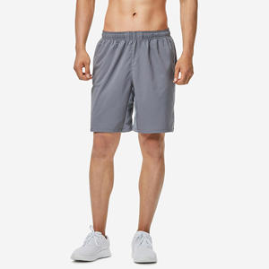 Short d'entraînement en polyester pour hommes, taille moyenne, short de sport de fitness et de course à pied avec logo avant, motif tissé tissé, vente en gros - Product Image 6