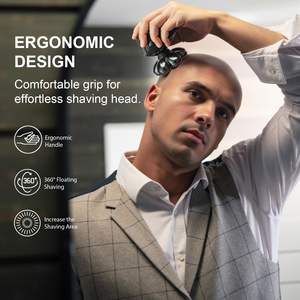 Rasoir électrique rechargeable étanche IPX7 pour homme, rasoir rotatif USB, kit de toilettage, tête de rasoir de rechange lavable pour le visage - Product Image 3