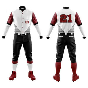 Uniforme de baseball personnalisé ODM OEM de haute qualité en gros 100% maillots imprimés à rayures en polyester - Product Image 1