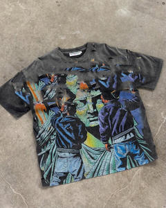 Impression personnalisée Impression graphique lourde en coton 240 Gsm T-shirt impression mode surdimensionnée Boxy Fit DTG pour hommes - Product Image 4