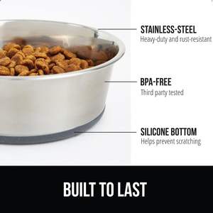 Portable Stainless Steel <b>Dog</b> <b>Bowl</b> Customizable 1600ml Indoor Outdoor <b>Water</b> Food Feeder Non-Slip Grip <b>for</b> Pets Cats - Product Image 4