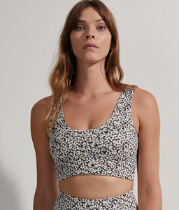 Soutien-gorge Elsie Birch Mix Cheetah avec poche latérale en tissu doux soutien-gorge de sport avec short de motard Workout Yoga Tank - Product Image 2