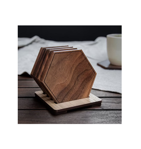 Posavasos de madera exquisito con un estilo de embalaje personalizado único con posavasos de soporte exigentes a la venta - Product Image 3