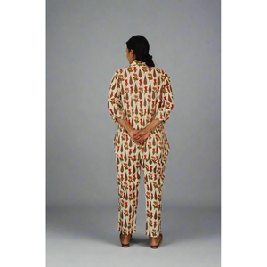 Conjunto Coordinado de Dos Piezas para Mujer Double Dandy, Tejido Suave, Estampado Floral, Manga Larga - Product Image 4