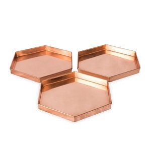 Bandeja de servicio de cobre de lujo, plato de diseñador hecho a mano de calidad superior, bandeja de servicio de cobre nueva al por mayor con estilo clásico - Product Image 3