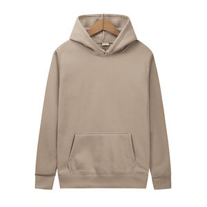 Pull à capuche unisexe en coton mélangé, confortable, délavé à l'acide, couleur unie, logo brodé, poche grande taille pour homme en hiver, vente en gros - Product Image 2