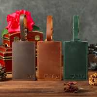Étiquettes de bagages personnalisées de haute qualité, en cuir véritable, de luxe, élégantes, durables, faites à la main, avec logo personnalisé, pour voyages
