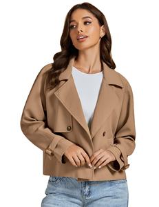 Chaqueta Corta Minimalista de Piel de Oveja Negra para Mujer, Chaqueta de Invierno con Relleno de Algodón Transpirable, Solapas Anchas, Estilo Urbano - Product Image 6