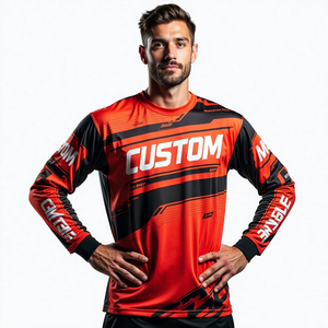 Vêtements de course de motocross Maillot à manches longues personnalisé pour homme Sublimé Confortable Respirant et vêtements de course automobile pour moto - Product Image 1