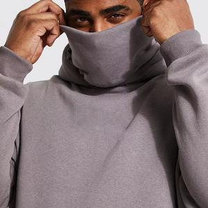 Pull personnalisé couvrant le visage à capuche 100% coton polaire hiver pour hommes extérieur Streetwear - Product Image 1