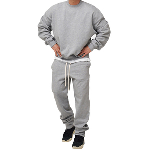Sweat-shirt et pantalon de survêtement surdimensionnés personnalisés pour hommes, en molleton épais, ensemble deux pièces, tenue streetwear - Product Image 1