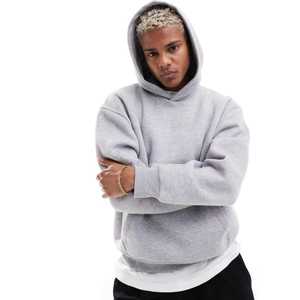 เสื้อฮู้ดแขนยาวโอเวอร์ไซส์สำหรับผู้ชายเสื้อสเวตเชิ้ตสำหรับฤดูหนาวเปิดไหล่ให้ความ500 400 GSM ความร้อนจากฝรั่งเศส - Product Image 1