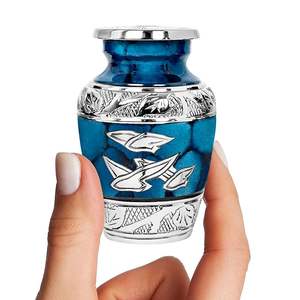 Private <b>Branding</b> Aluminum Keepsake Urn <b>Designed</b> To Reflect Love And Remembrance While Holding Cremation Ashes Beautifully - Product Image 3