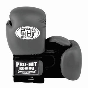 Gants de boxe unisexes de qualité supérieure de fabrication, vente à chaud, nouveaux gants de boxe gagnants noirs et gris - Product Image 1