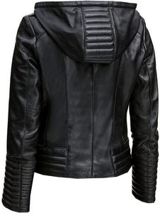Chaqueta de cuero TESSUTO para mujer, chaqueta de cuero de piel de cordero auténtica a la moda para mujer, chaqueta de cuero de vaca auténtica para mujer - Product Image 2