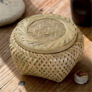 ตะกร้าหวายไม้ไผ่พร้อมฝาปิดปรับขนาดได้ตะกร้าสานทรงกลมดีไซน์ทันสมัยเป็นมิตรกับสิ่งแวดล้อมทำด้วยมือ - Product Image 3