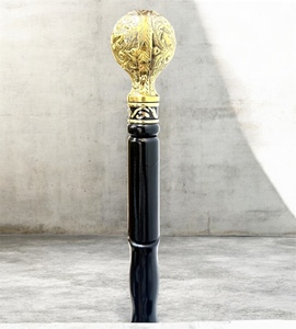 Bastón de Lujo Vintage de 3 Secciones, Mango de Madera Tallada en Latón Macizo, Elegante, Duradero, Antideslizante, Ajustable, Ligero, para Personas Mayores - Product Image 4