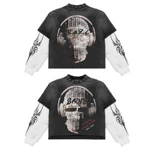 Camiseta Estampada para Hombre, Nueva Llegada, Precio Bajo, Ropa Urbana de Alta Calidad, Camiseta de Manga Doble Extra Grande para Venta en Línea - Product Image 5