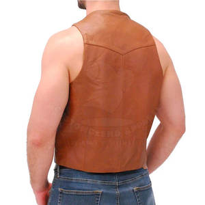 Gilet en cuir pour hommes de haute qualité col en V Design classique élégant décontracté court pour adultes pour l'hiver-Fabriqué au Pakistan - Product Image 2