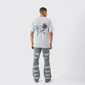 Camisetas de Hombre de Algodón 100%, 360g, Estilo Vintage, Casual, Deportivo, Lavado Ácido, Transpirable, Ecológico, Precio Bajo al por Mayor - Product Image 4