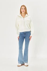 Abrigo Corto Casual para Mujer, Tejido de Punto con Cierre, Cómodo para Uso Diario, con Capucha, Elegante y Confortable - Product Image 5