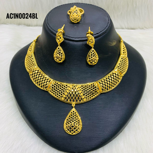 Bijoux plaqués or, un gramme d'or, ensemble de colliers exclusif à la mode pour fille et femme - Product Image 1