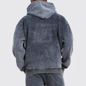 ชุดวอร์มโอเวอร์ไซส์ผู้ชายสไตล์แอซิดวอช พรีเมียมสตรีทแวร์ ผ้าฝ้าย ฮู้ดดี้ กางเกงขายาว ผลิตโดยผู้ผลิตโดยตรง - Product Image 4