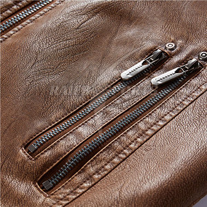 Veste en cuir à manches longues pour hommes de haute qualité à la mode avec logo avant Concevez votre propre meilleur prix! - Product Image 6